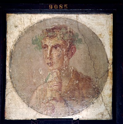 Romeins portret van een jonge man uit Pompeii, 1e eeuw door Unbekannt