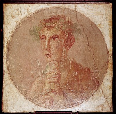 Romeins portretschilderij van een jonge man, Pompeii, Italië door Unbekannt