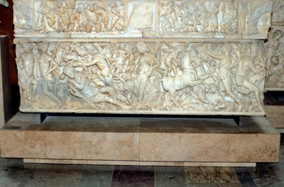 Romeinse sarcofaag met de legende van Selene en Endymion, 230-235 AD door Unbekannt