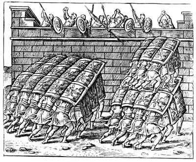Romeinse soldaten die een fort aanvallen, 1605 door Unbekannt
