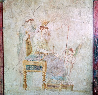 Romeinse muurschildering van Aphrodite, Eros en een van de Gratiën, 1e eeuw door Unbekannt