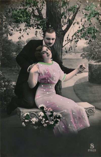 Romantische ansichtkaart, c1910 door Unbekannt