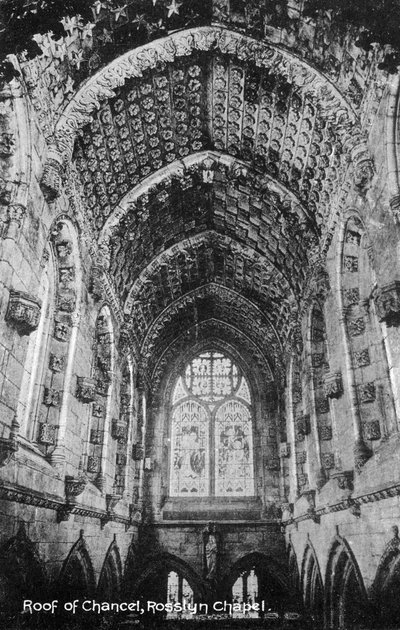 Dak van het koor, Rosslyn Chapel, Midlothian, Schotland, 20e eeuw door Unbekannt