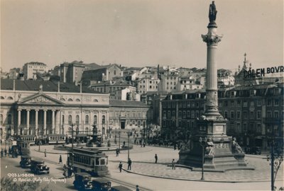 Rossio-plein, Lissabon, Portugal, 1936 door Unbekannt