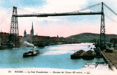 Rouen, Le Pont Transbordeur, Transportbrug, 20e eeuw door Unbekannt