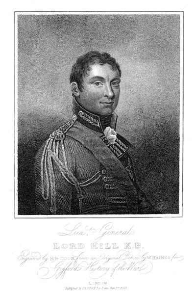 Rowland Hill, 1e Burggraaf Hill, Engelse soldaat, 1815 door Unbekannt