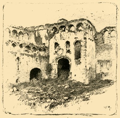Ruïnes van het bisschoppelijk paleis, 1898 door Unbekannt