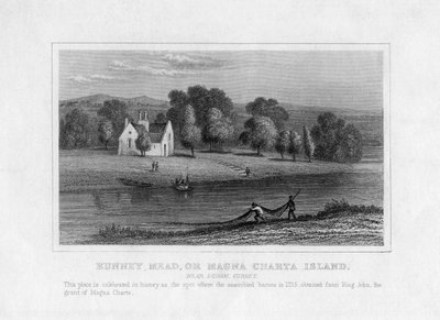 Runney Mead of Magna Charta Island, nabij Egham, Surrey, 19e eeuw door Unbekannt