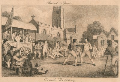 Landelijke Sporten - Cornish Worstelen, laat 18e-vroeg 19e eeuw door Unbekannt
