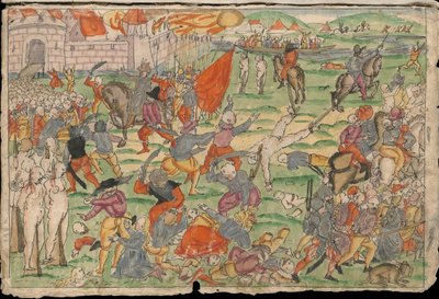 Russische wreedheden in Livonia in juli en augustus 1577. Uit Johann Jakob Wicks Sammlung von Nachrichten door Unbekannt