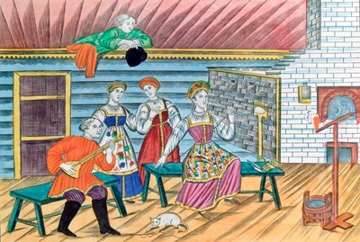 Russische interieurscène, 1856 door Unbekannt
