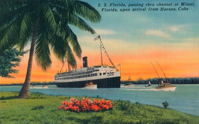 SS Florida, Miami, Florida, bij aankomst uit Havana, Cuba door Unbekannt