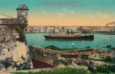 SS Havana en stad vanaf Morro Castle, Havana, Cuba, c1910 door Unbekannt