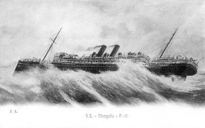 SS Mongolia in zware zeeën, ca. 1903-ca. 1917 door Unbekannt