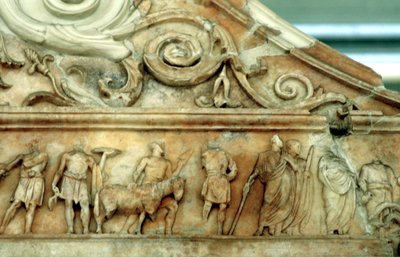 Offerscène van de Ara Pacis, Rome, 9 v.Chr. door Unbekannt