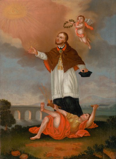 Sint Jan van Nepomuk Verheerlijkt door Engelen door Unbekannt