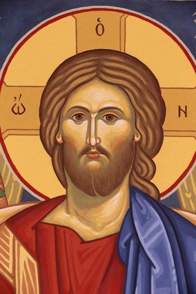 Saint-Antoine-le-Grand orthodox klooster. Icoon van Christus Pantocrator, Saint-Laurent-en-Royans, Frankrijk door Unbekannt
