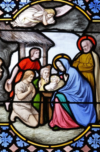Saint-Corentin kathedraal, Quimper glas-in-lood: aanbidding door de herders, Quimper, Frankrijk door Unbekannt