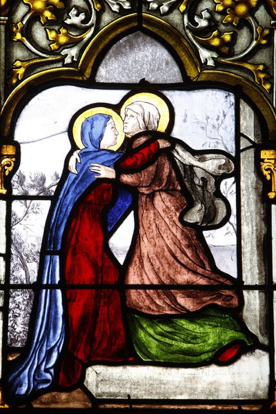Kathedraal van Saint-Corentin, Quimper glas-in-lood: de Visitatie, Quimper, Frankrijk door Unbekannt
