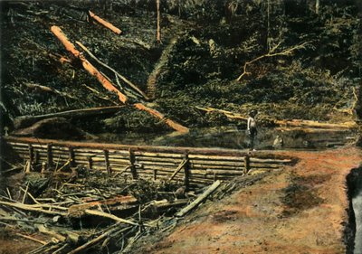Saint-Elie. Le Grand Batardeau. Bouw van een keermuur, 1900 door Unbekannt