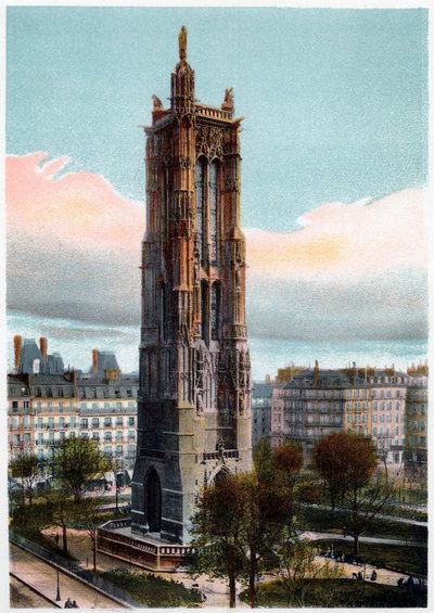 Saint-Jacques Toren, Parijs, ca. 1900 door Unbekannt