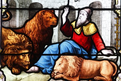 Saint Aignan Kerk: Daniël in de leeuwenkuil, Chartres, Frankrijk door Unbekannt
