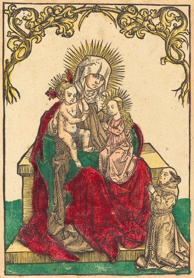 Sint Anna, De Madonna en Kind, en een Franciscaanse Monnik, ca. 1500 door Unbekannt