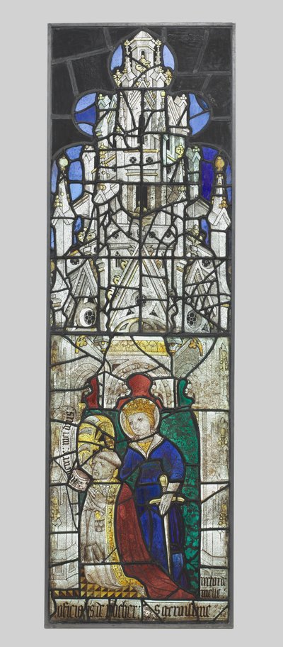 Sint-Catharina met een knielende mannelijke schenker, 1400s door Unbekannt