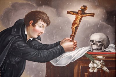 Saint Louis de Gonzague schilderij door Ferraris. Sallanches, Frankrijk door Unbekannt
