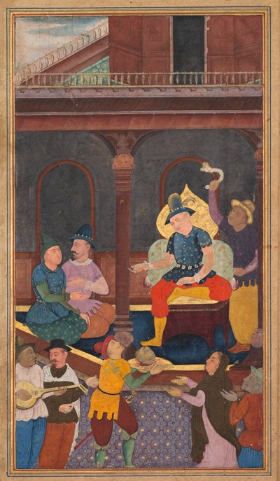 Salome ontvangt het hoofd van Johannes de Doper op een schaal, uit een Spiegel van Heiligheid..., 1602-1604 door Unbekannt