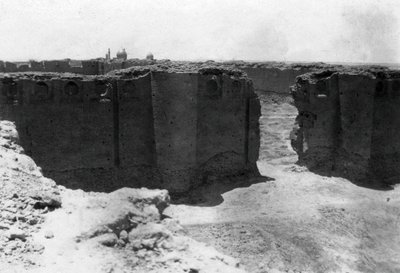 Stad Samarra vanaf de Malwiya-toren, Mesopotamië, 1918 door Unbekannt