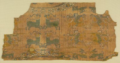 Samietfragment met jagers, 800s door Unbekannt