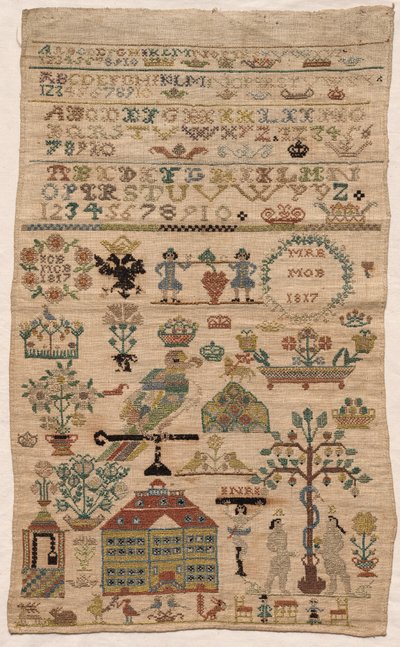 Sampler Fragment, 1817 door Unbekannt