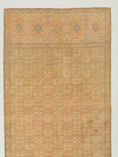 Sjerp met bloemenveld en eindpanelen op een gouden ondergrond, 1700s door Unbekannt