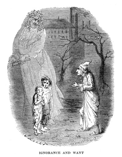 Scène uit A Christmas Carol van Charles Dickens, 1843 door Unbekannt