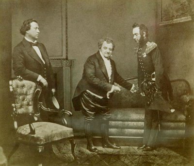 Scène uit Aleksandr Griboyedovs toneelstuk Woe van Wit, Maly Theater, Moskou, Rusland, 1850 door Unbekannt