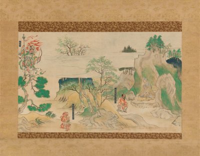 Scène uit De Geïllustreerde Legenden van Jin’oji Tempel Jin’oji engi emaki, begin 14e eeuw door Unbekannt
