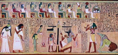 Scène uit het Dodenboek van Any, Egyptisch, ca. 1275 v.Chr., ca. 1900-1920 door Unbekannt