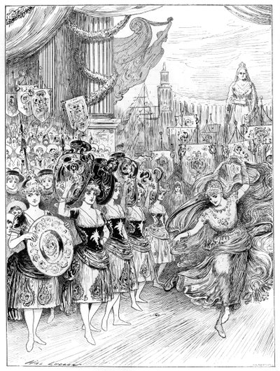 Scène uit de pantomime De Veertig Dieven in Dury Lane Theatre, Londen, 1887 door Unbekannt