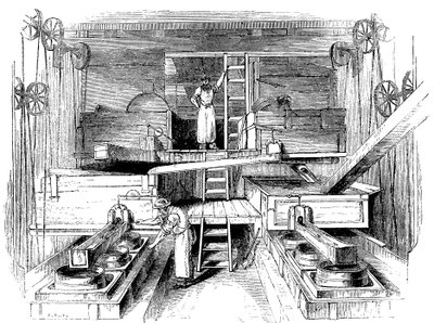 Scène in een Staffordshire aardewerkfabriek, ca. 1851 door Unbekannt