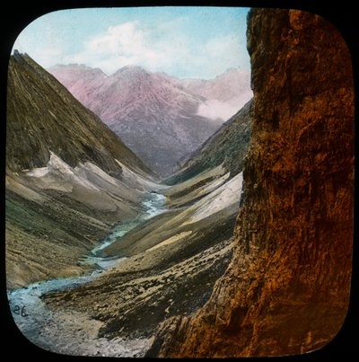 Scène in de Himalaya, India, late 19e of vroege 20e eeuw door Unbekannt