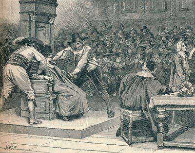 Scène in het Lagerhuis: de Spreker gedwongen, 1629 door Unbekannt