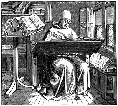 Schrijver of kopiist, 15e eeuw, 1870 door Unbekannt
