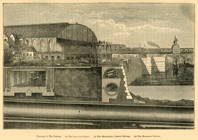 Sectie van de Thames Embarkment, 1867, c1876 door Unbekannt
