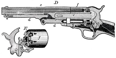 Doorsnede van de Colt-revolver, c1880 door Unbekannt