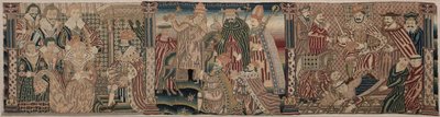 Secties van een geborduurde fries, 1625-1649 door Unbekannt