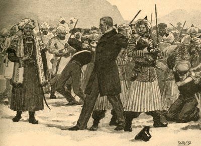 Inbeslagname van Sir William Macnaghten door Akbar Khan, Afghanistan, 1841 ca. 1890 door Unbekannt