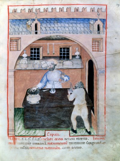Verkoper van kappertjes, 1390-1400 door Unbekannt