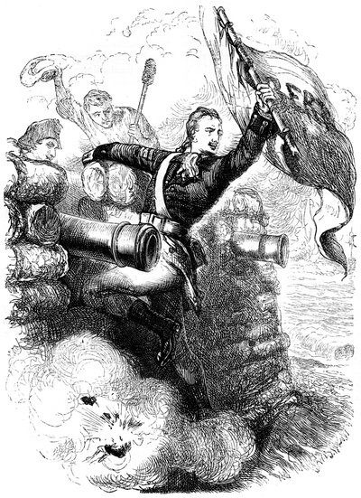 Sergeant Jasper herstelt de vlag, 1776 ca 1880 door Unbekannt