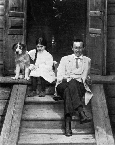 Sergei Rachmaninov, Russische componist, pianist en dirigent, Ivanovka, Rusland, 1913 door Unbekannt